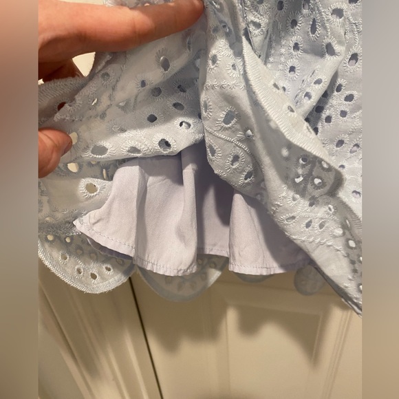 Main strip light blue dress lace eyelet Medium New with tags button down spring - Picture 12 of 15